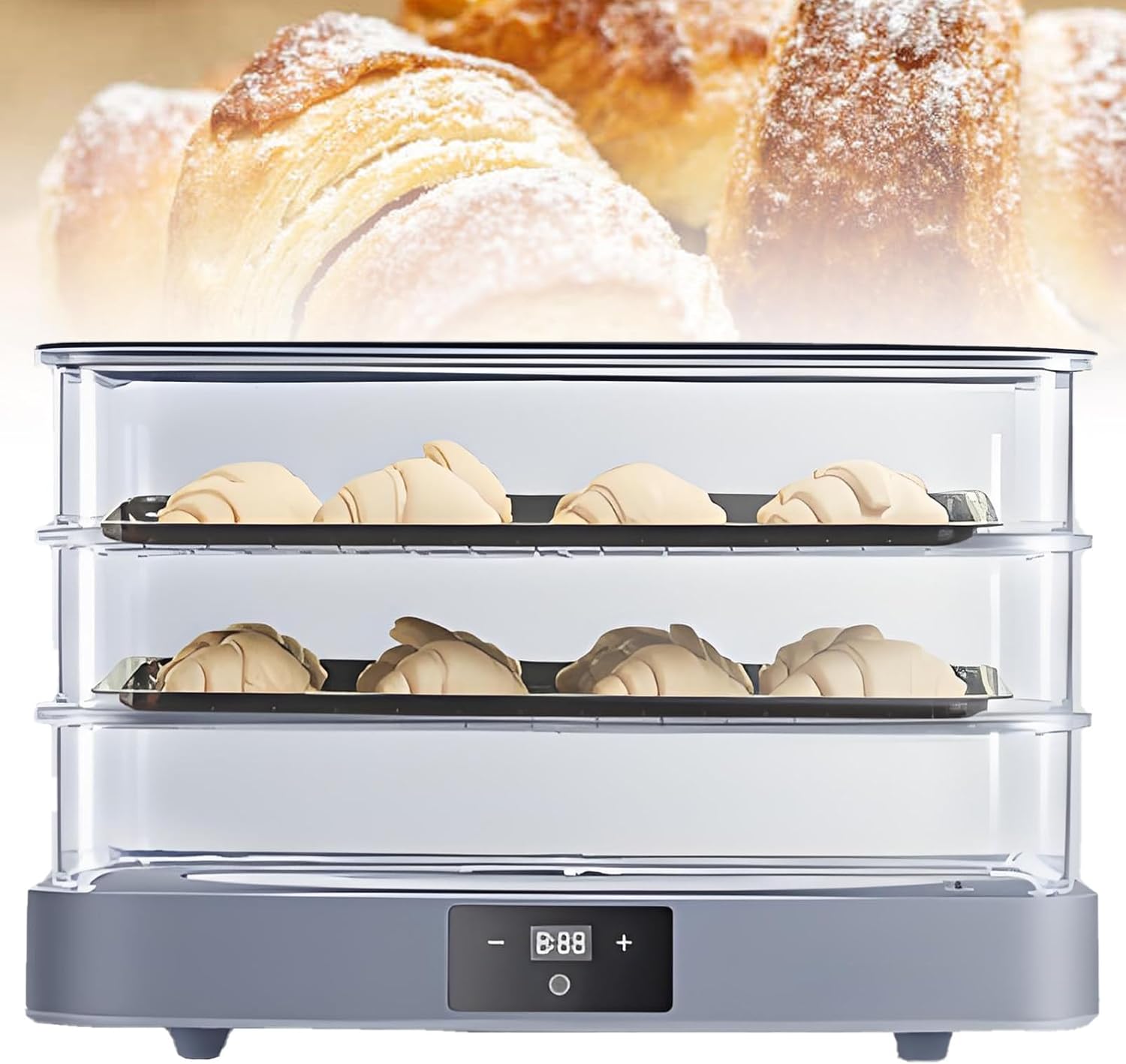 Large Capacity Electric Dough Proofer - 40L Proofing Box with Removable Tray, Adjustable Climate Control (20-45°C), for Bakery-Level Bread at Home