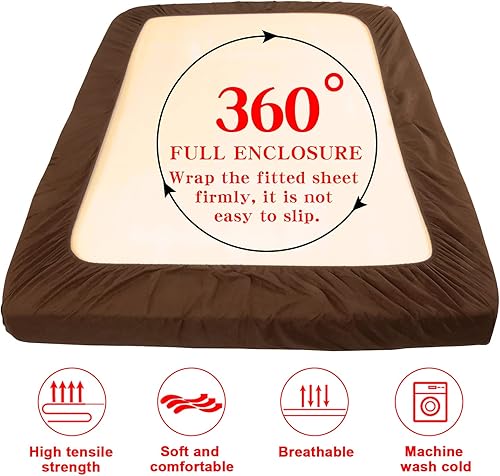 Miniatura 5 de NTBAY - Sábana ajustable de microfibra, no se arruga, decolora ni mancha, con bolsillo profundo