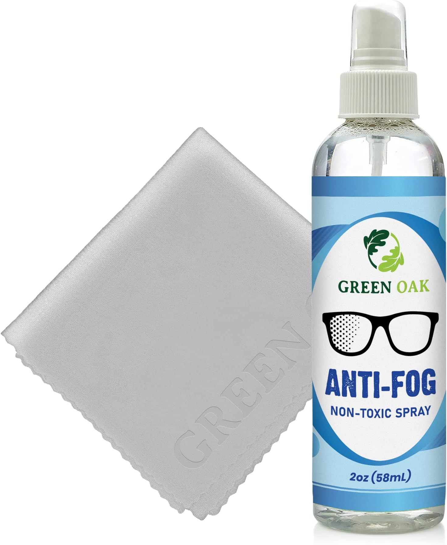 Anti-Fog Spray - Green Oak Defogging Spray Prevents Fogging of Glass, Plastic Windows, Mirrors, Eyewear Lenses, Glasses, Swim Goggles, Ski Masks, Binoculars |Long Lasting] (2 Ounce) (2 oz.)