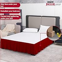 Vista 2 de eBeddy Linens 1 falda de cama de algodón egipcio de 800 hilos, tamaño individual de 39 x 75 a 14 pulgadas, caída y caída, fácil de lavar, resistente