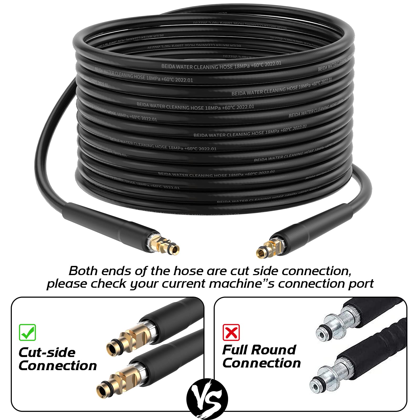 Stone Banks 10M manguera de alta presión para Kärcher K2 K3 K4 K5 K6 K7 Conector Rápido de Enchufe Tipo Clic, Manguera de Repuesto para Lavadora de Alta presión