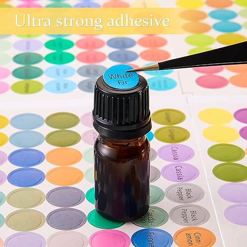 Miniatura 3 de 10 hojas de 1920 unidades, etiquetas de aceites esenciales, tapas de botellas, calcomanías para botellas de bolas enrollables y etiquetas de prueba