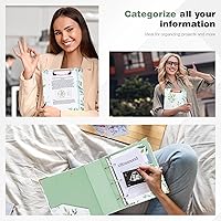 Vista 327 de Ospelelf Mini 3 Ring Binder, 2 Inch, Cute Pink Marble Binder for 5.5" x 8.5" with 5 Tab Dividers, File Folder Labels and Low Profile Clipboards