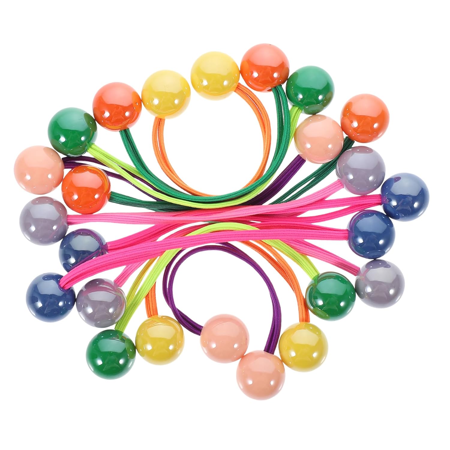 12Pcs Assorted Color Double Ball Hair Ties for Women Elastic Ponytail Holders Stylish Hair Accessories for Daily Use
