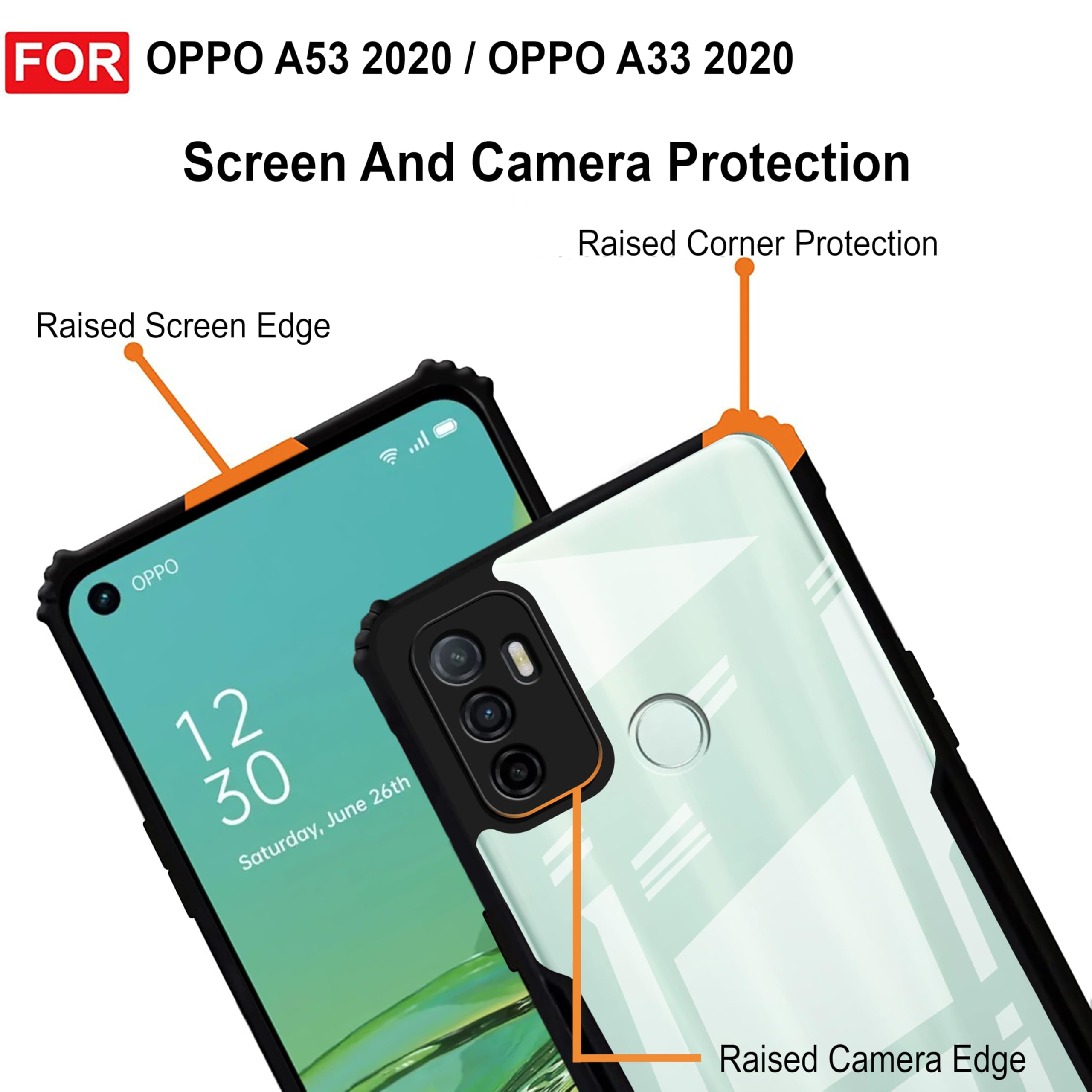 Oppo A53 Case - Clear TPU PC Back Cover -5 Oppo A53 Case - Clear TPU PC Back Cover -5