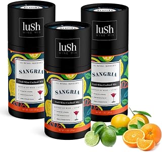 Lush Wine Mix Organic Cocktail Mixers, Drink Mix for 33 Servings of Frozen Wine Slushies, Margaritas, Simple Syrup Cocktails - Sangria - 3 Pack