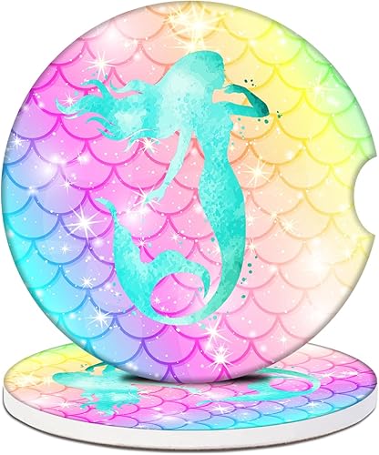 Miniatura 16 de Portavasos de automóvil – Posavasos de cerámica absorbente con diseño de mariposa y luna, portavasos para bebidas, accesorios interiores de Mariposa