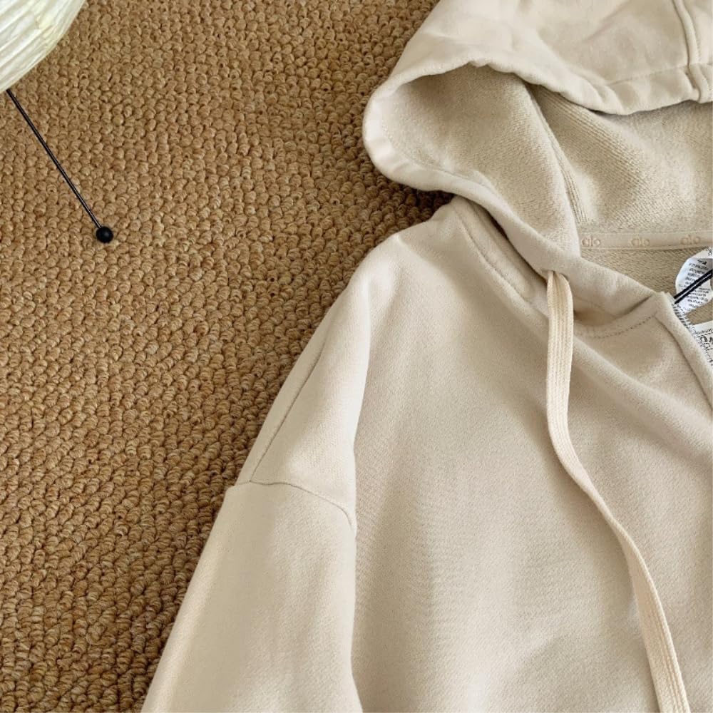 LDMYB Damska bluza z kapturem z zamkiem błyskawicznym, luźna bluza z kapturem oversize z kieszeniami, długi rękaw, bluza z kapturem ze sznurkiem, do codziennego uprawiania sportu, granatowa
