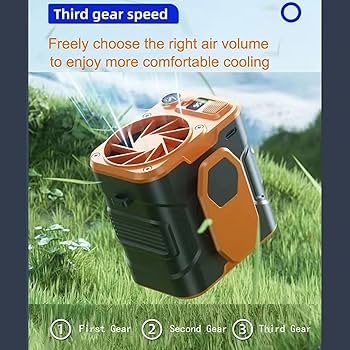 Amazon.co.jp: Rock88 屋外 腰掛け 扇風機 LED ライト付き