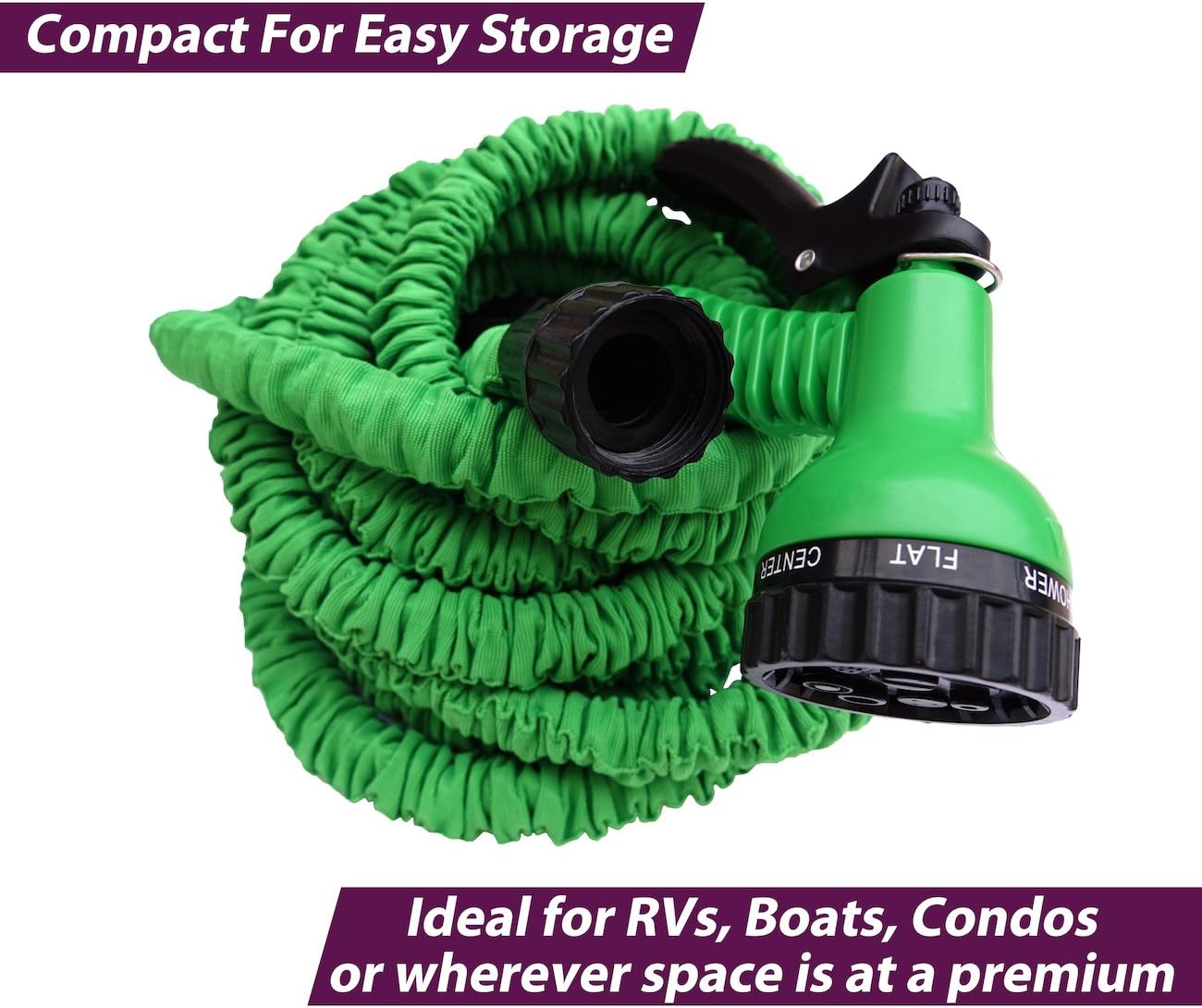 #1 Expandable Garden Water Hose & Nozzle Combo, Expanding From 17’ to 50ft, Three Times its Length – This Flexible High Volume Garden Hose is Strong Lightweight Natural Rubber and Never Kinks or Tangles. The Shrinking Garden Hose is Collapsible and Fits in Your Pocket.