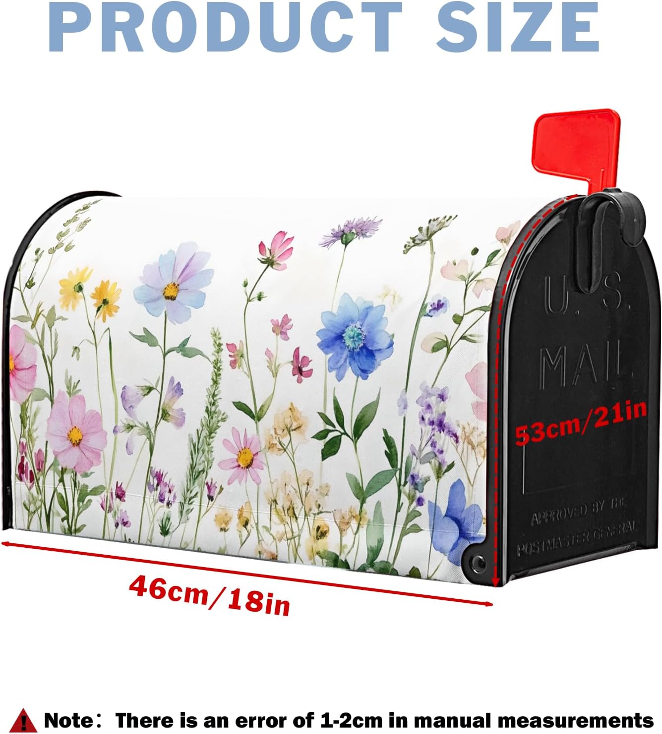 Spring Summer Mailbox Covers Magnetic Colorful Floral Flowers Post Letter Box Cover for Garden Standard Size 21x18 in Mailbox Wraps for Yard Home Decor