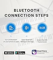 Vista 7 de The ONE Teclado inteligente COLOR 61 teclas iluminadas, piano eléctrico para principiantes con 256 tonos, 64 polifonía, luces LED integradas