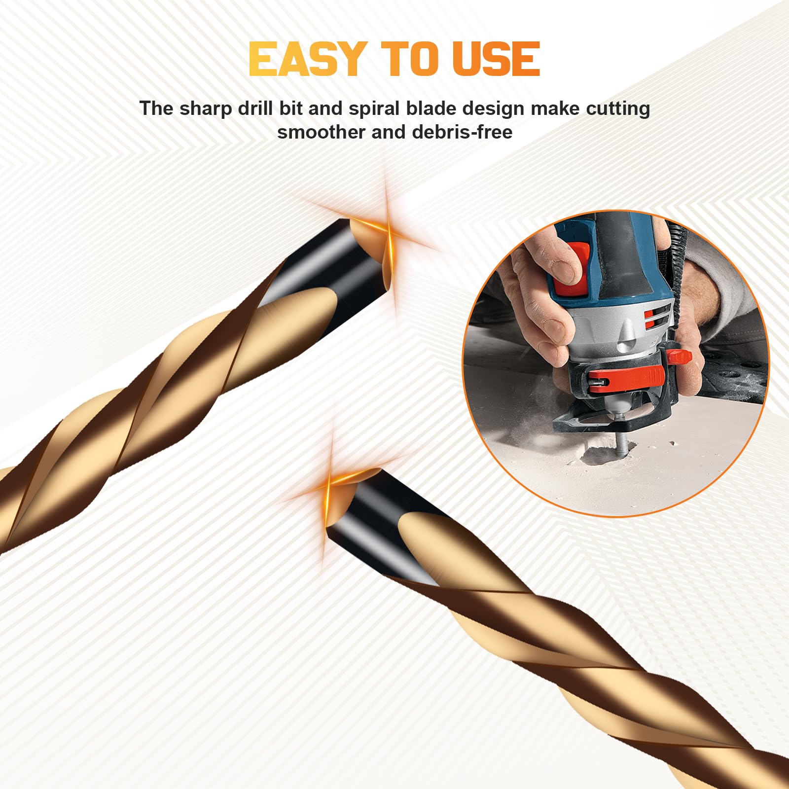Drywall Router Bits Set - 50 Spiral Bits -2 Drywall Router Bits Set - 50 Spiral Bits -2