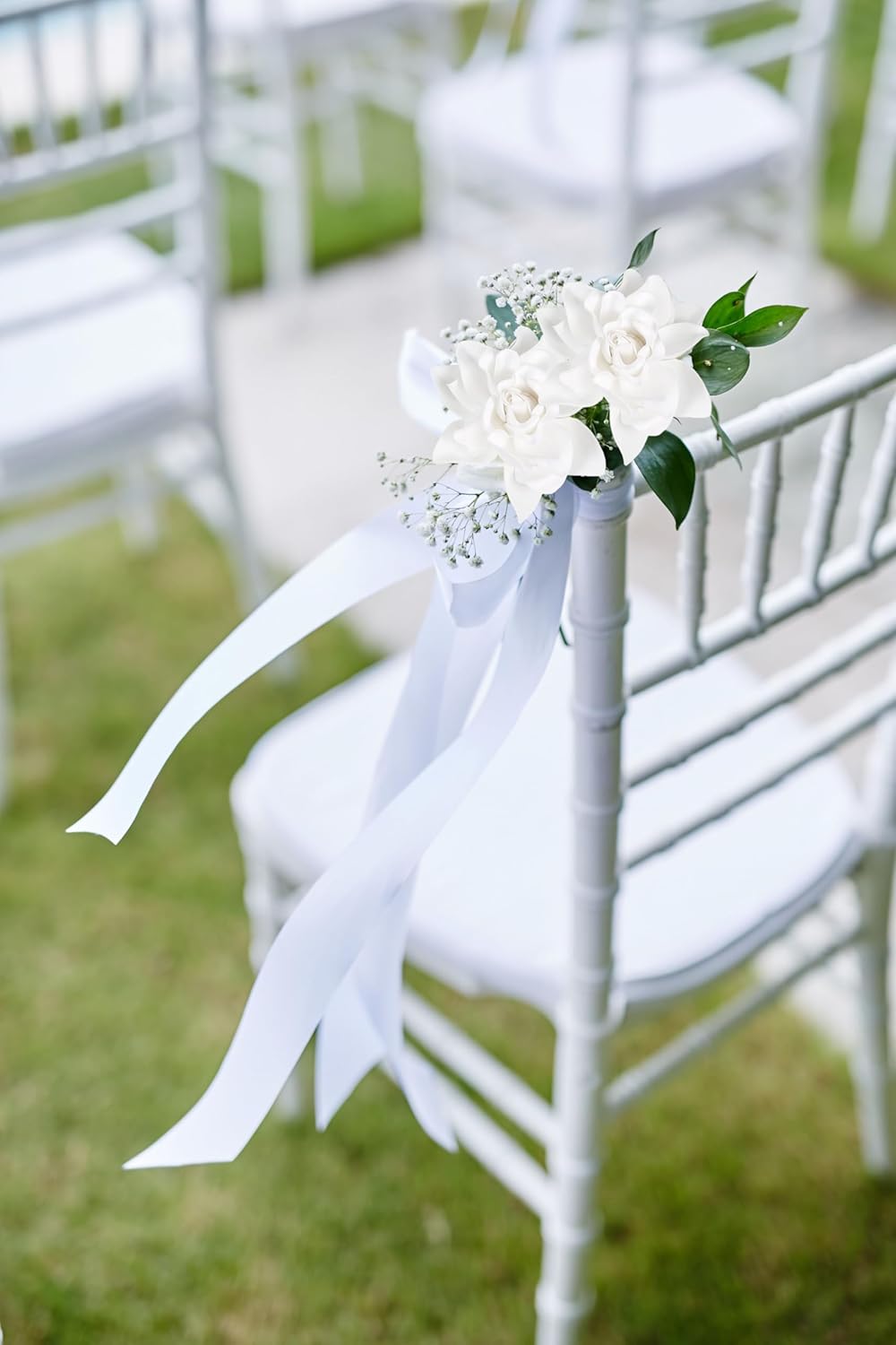 IPOPU 25PCS Gardenia Flowers Artificial 3.15’’ Foam Fake Rose Heads White Faux Gardenia Flowers with Stems for Wedding Bouquet Bridal Shower Party Home Floral Arrangements(White)