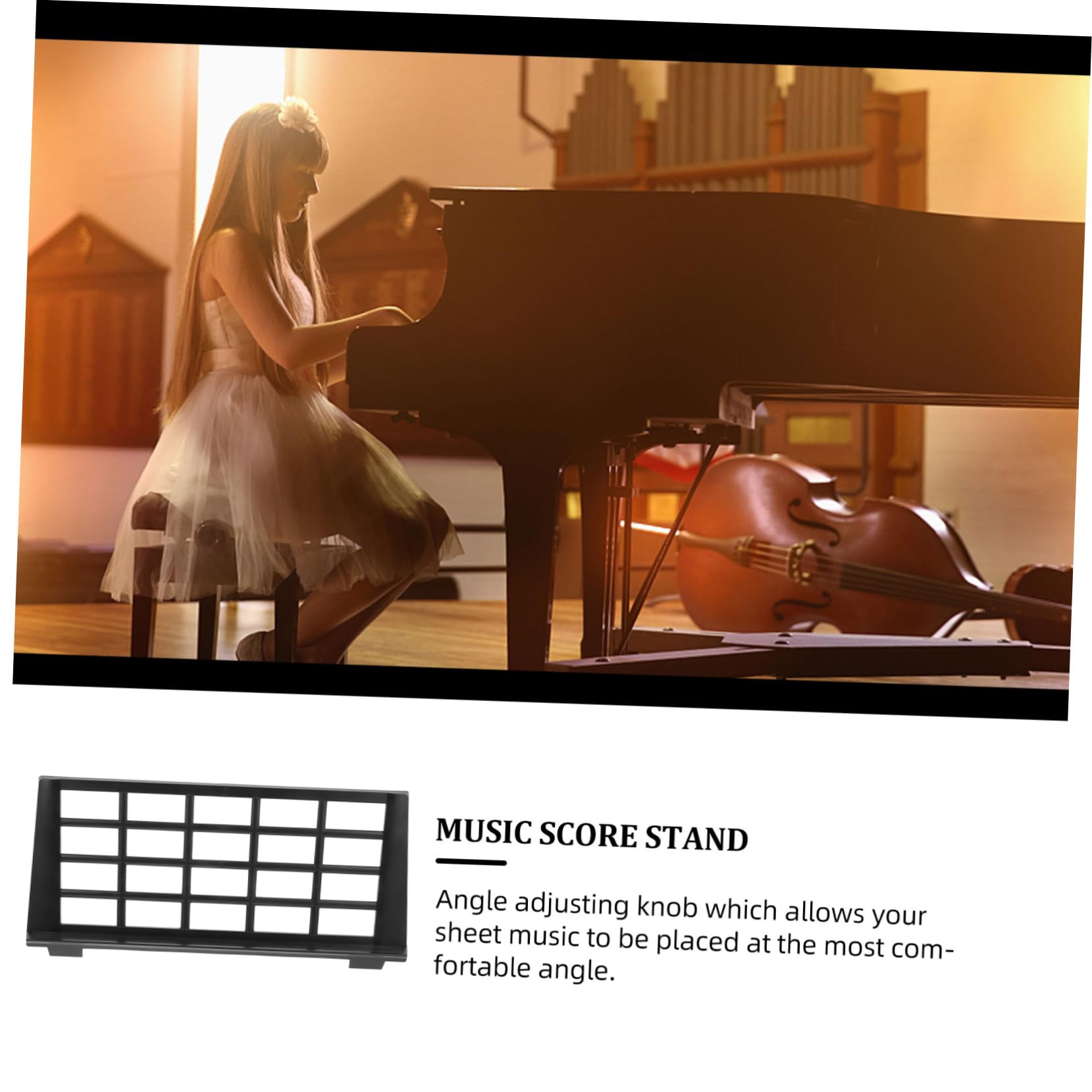 UPKOCH Adjustable Piano Sheet Music Holder Folding Music Stand for Keyboard with Carrying Bag