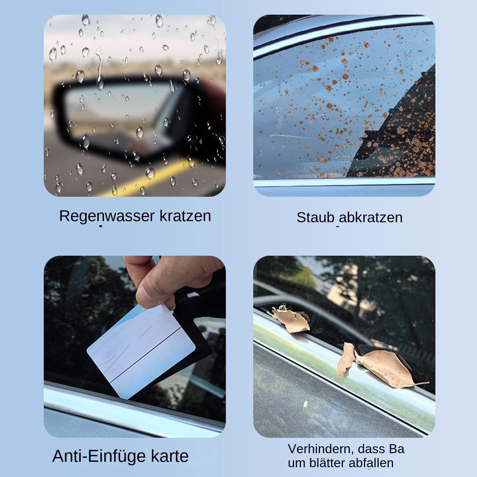 Limpiaparabrisas laterales para coche, limpiacristales laterales para coche, rasqueta de goma resistente a la intemperie para ventanas laterales, limpiador de ventanas multifuncional, fácil de