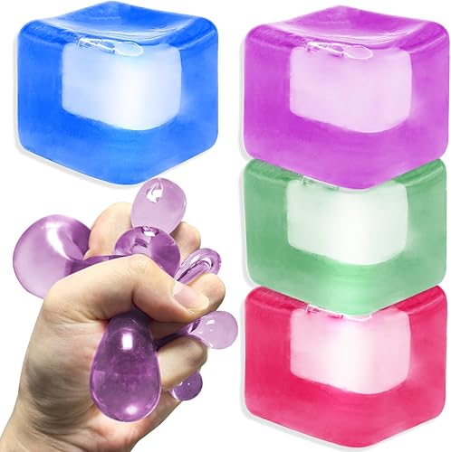 Juego de 4 juguetes de cubo para el estrés, color rosa, morado, verde, azul, más grueso y duradero, de tiro lento, juguetes sensoriales para adultos disponible en Yaxa Costa Rica