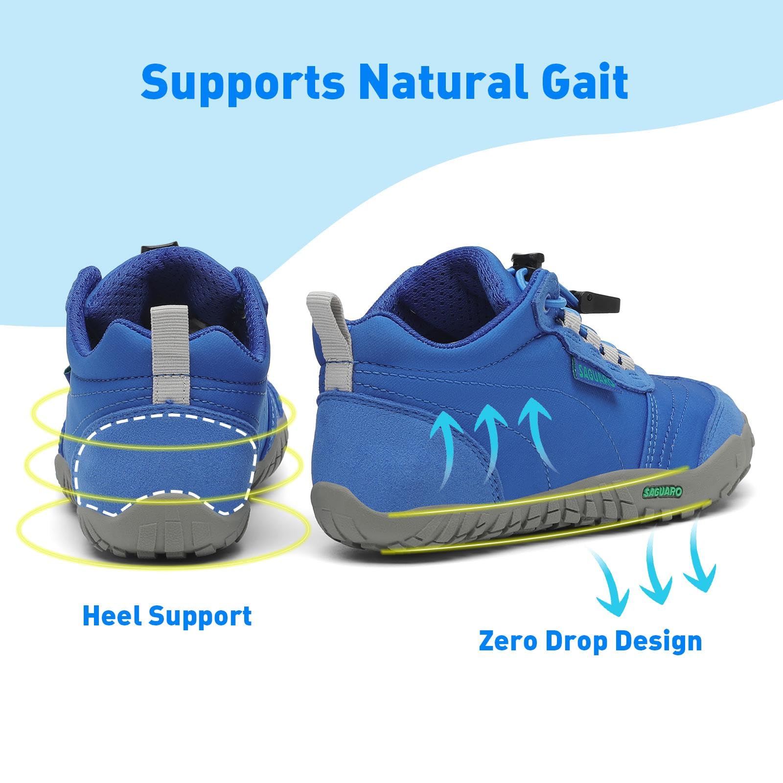 SAGUARO Bambini Scarpe a Piedi Nudi Scarpe da Trail Running Barefoot Minimaliste Sneakers Leggere Respirabile Gr.26-36