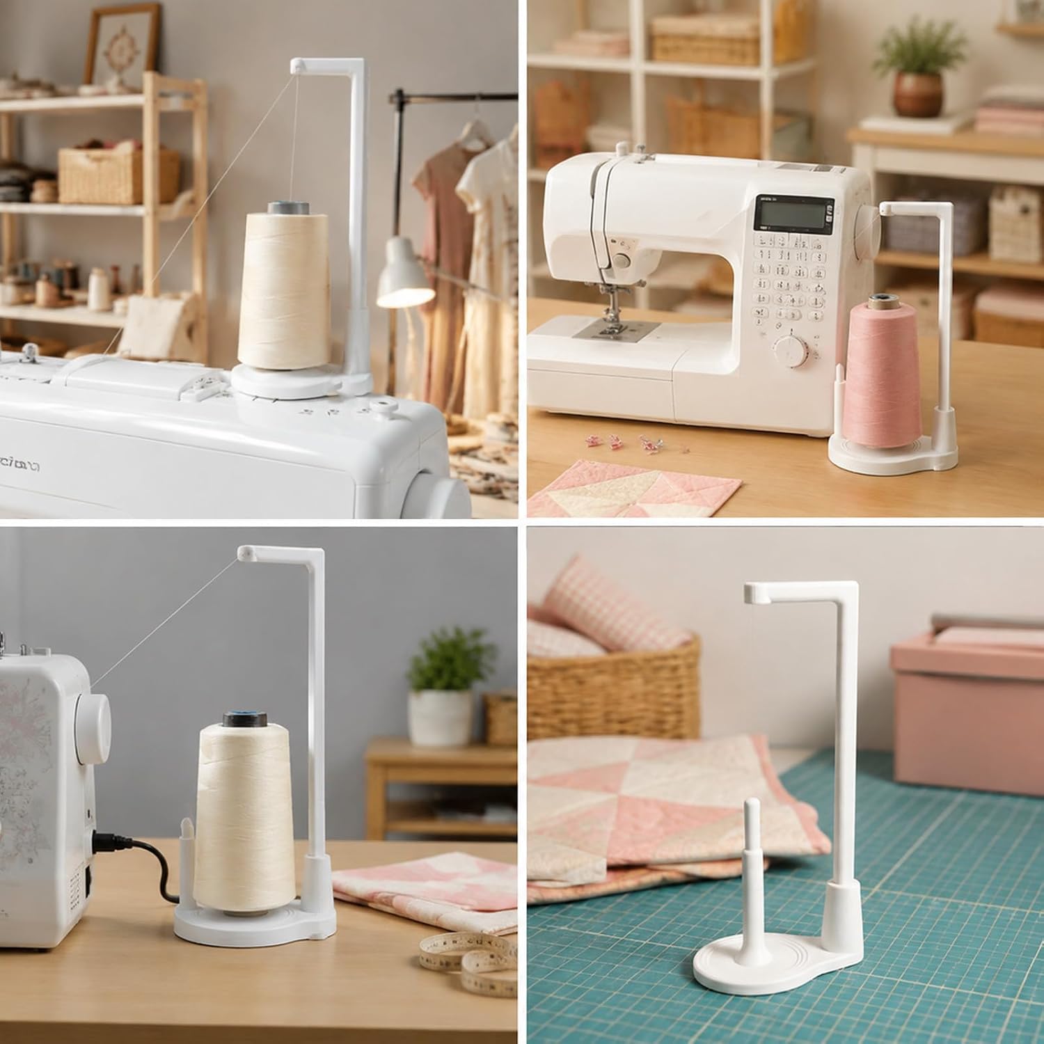 Vertical Thread Spool Holder for Sewing Machine White