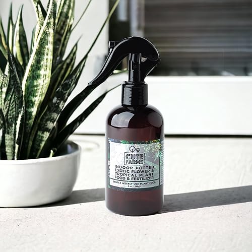 Miniatura 6 de Cute Farms Fertilizante para plantas tropicales y flores exóticas en maceta para interiores  Fórmula suave de uso semanal para plantas (tres
