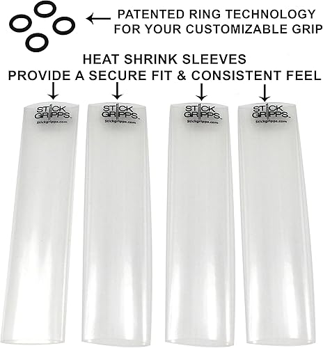 Miniatura 5 de Empuñaduras de baqueta, envoltura antideslizante para baqueta, anillos ajustables personalizados (transparente)