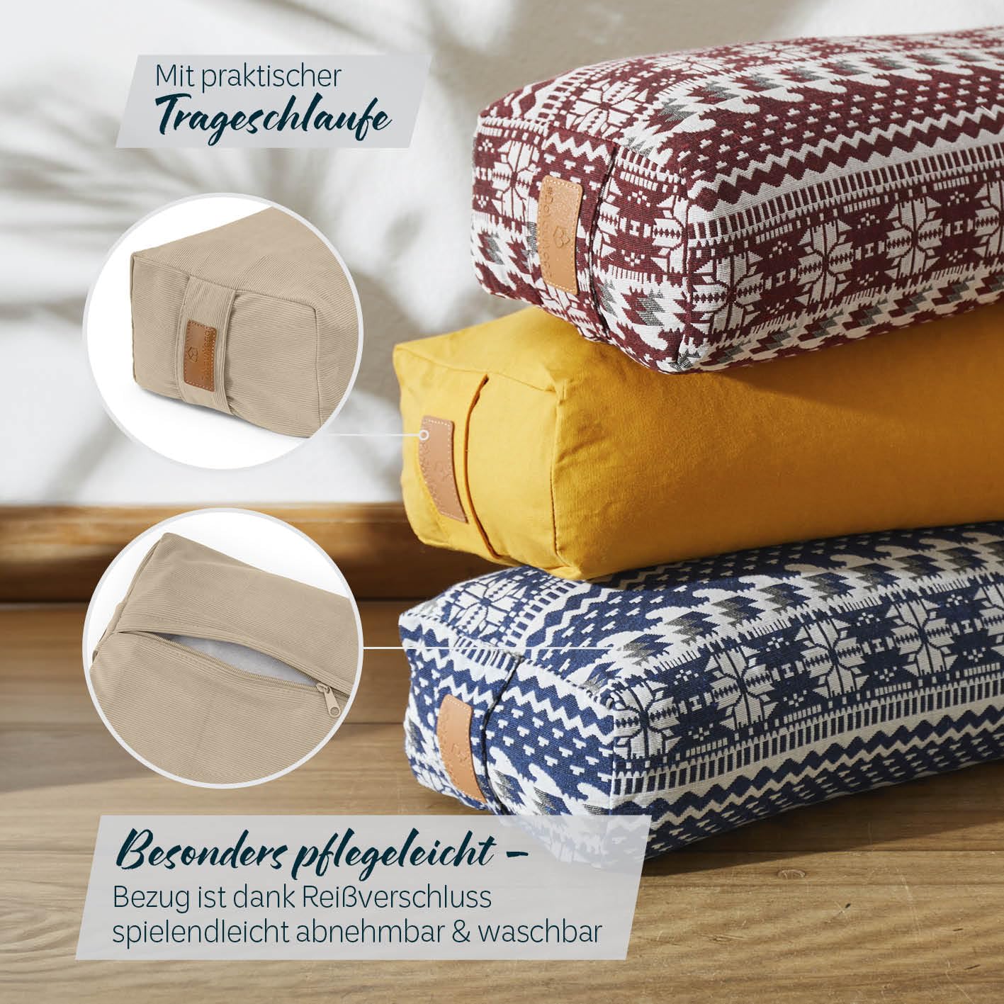 #DoYourYoga Yoga Bolster de pana Paravati con espelta orgánica (KBA)