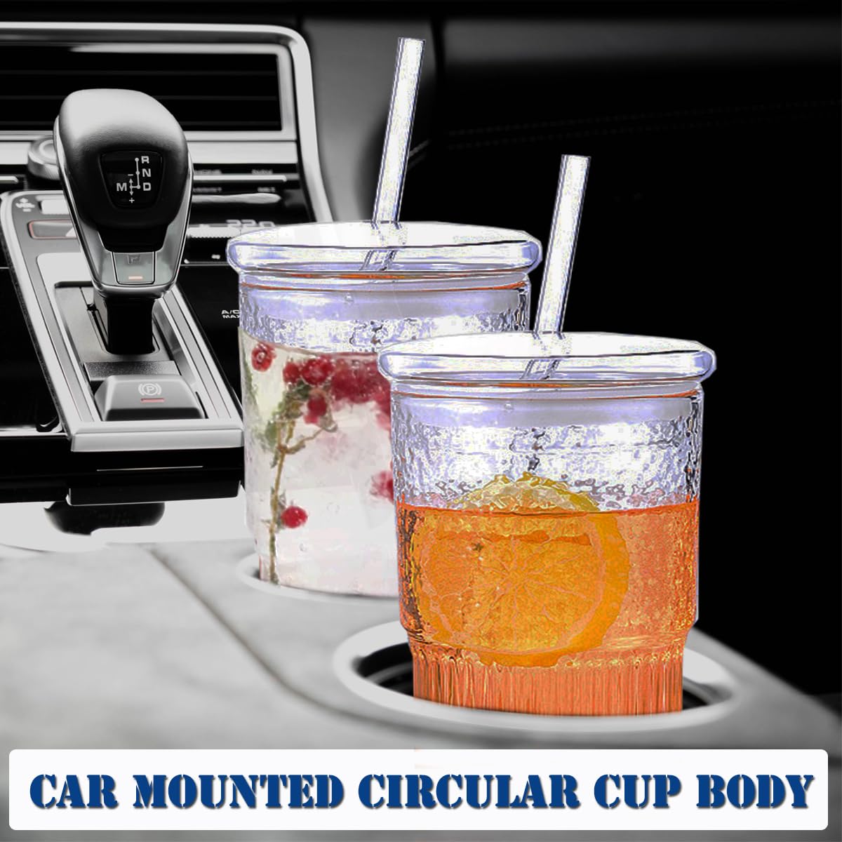 Paquete de 4 vasos de vidrio de 22 onzas con tapas y popotes, tazas de café de vidrio acanalado, vaso de agua, botella de agua reutilizable, vasos de boca ancha, tazas de batidos, taza de café de