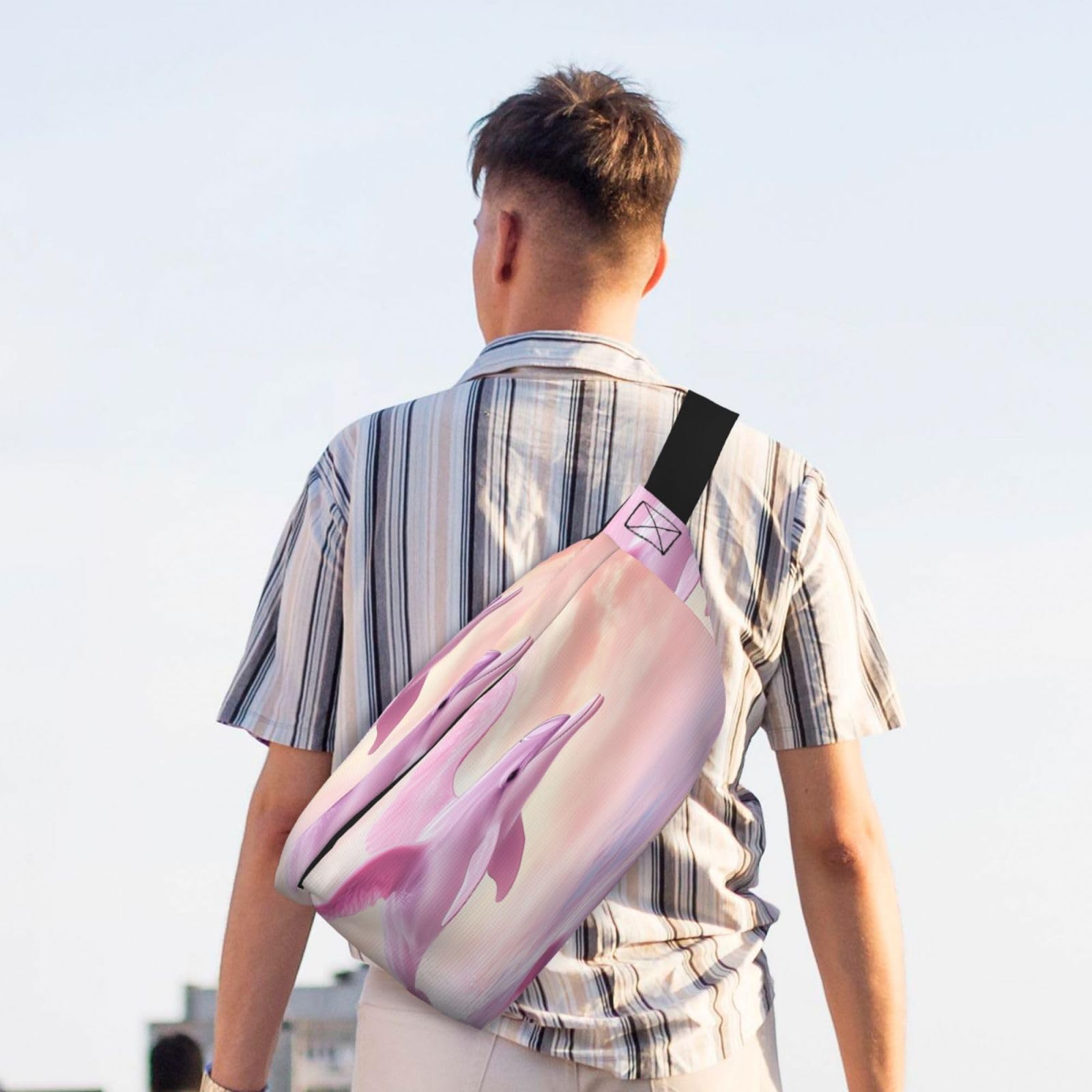 Flying Winged Dolphin Fanny Pack For Women Man, Waist Belt Bag Crossbody For Sports Travel Hiking Running Jogging