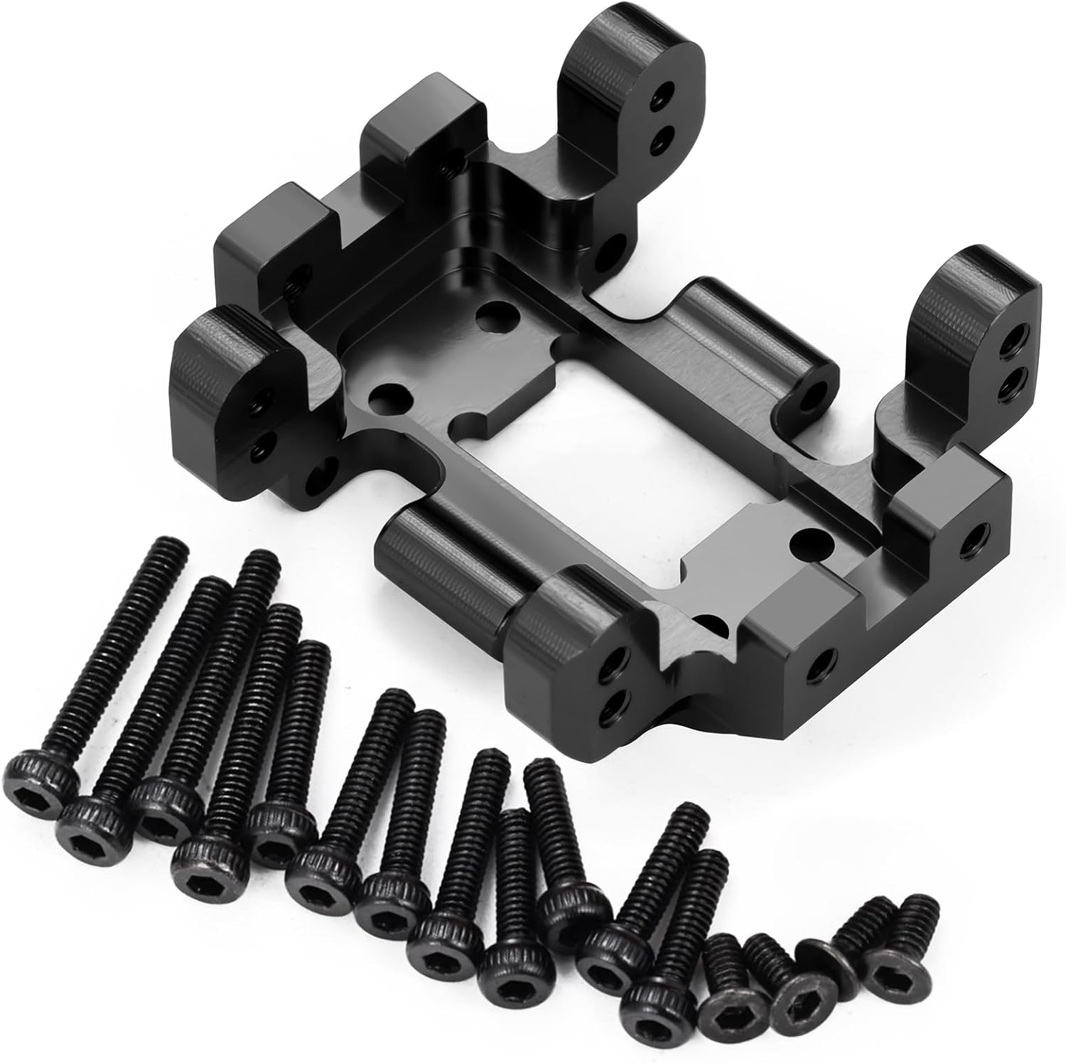 RCHUBAM 1/18 Redcat Ascent Center Skid Plate 1Pcs CNC Skid Plate Aluminum Transmission Mount Compatible with Redcat Ascent-18 1/18 Scale RC Rock Crawler Upgrades (Black)