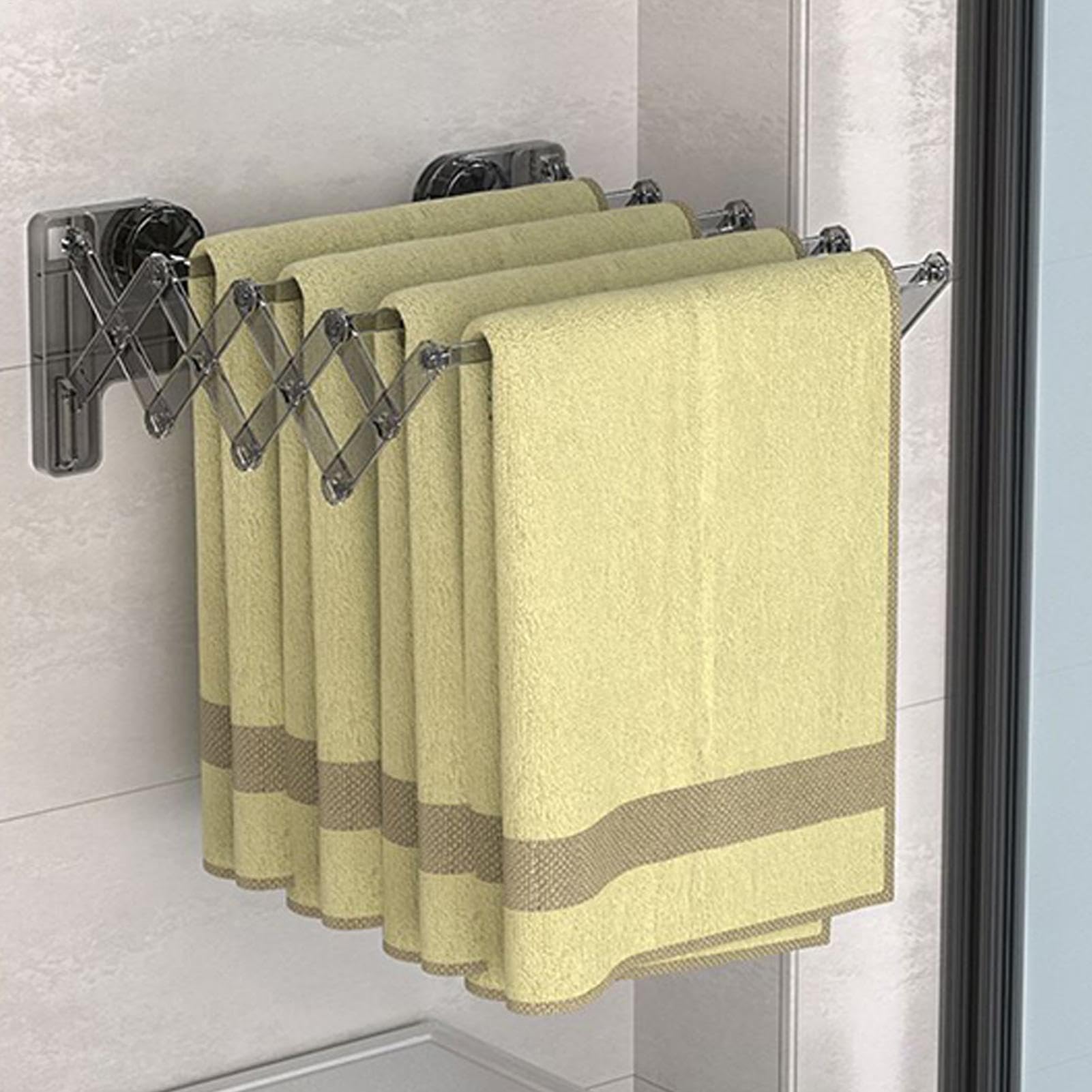 Drying Rack, Suction Cup Hanger, Sock Wall-Mounted Storage, Laundry Drying Hanger, Space-Saving Multipurpose Clothes Organizer. for Balcony, Bathroom, Room, 14.96x14.96x6.3 inches