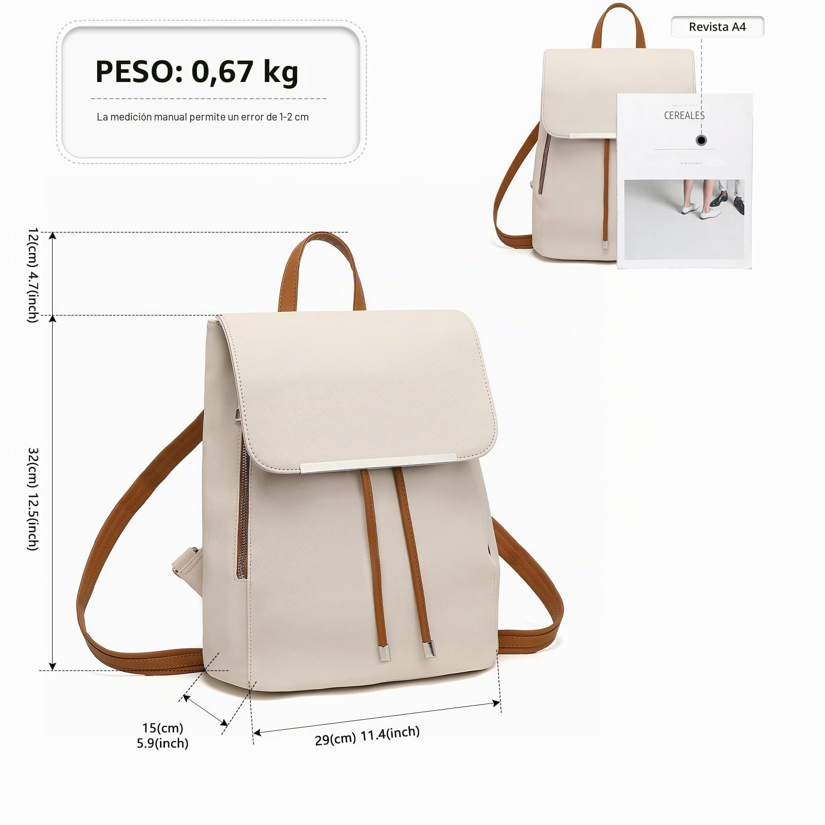 Miss Lulu Bolsos Mochila para Mujer,Mochila Impermeable de PU,Estilo Moderno para Uso Diario,Trabajo y Universidad - Ligera y Práctica