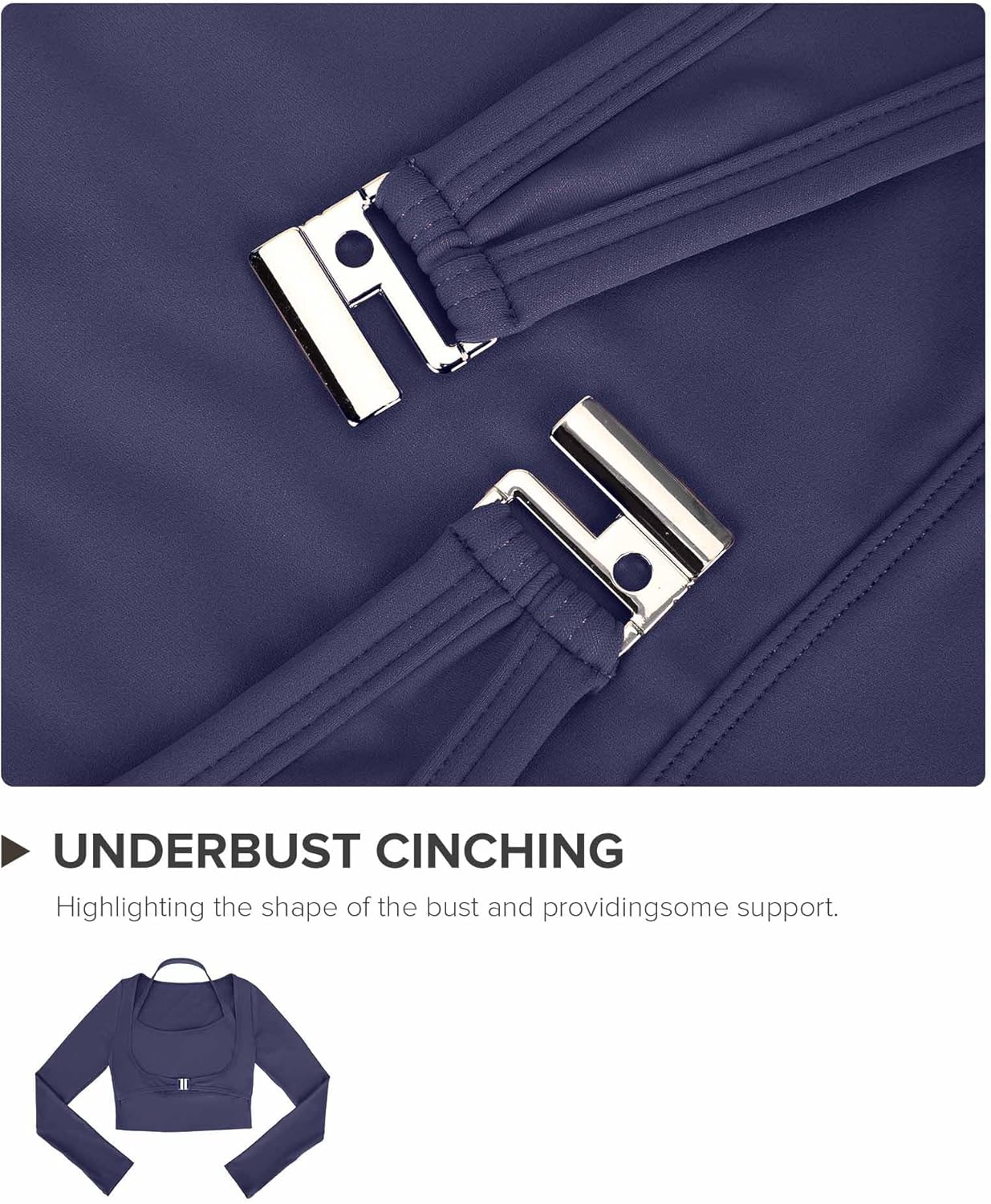 BRXL Long Sleeve Halter Tee for Women with Thumb Hole Cropped Tops Slim Fit Athletic Pilates Workout Gym Shirts - Image 5