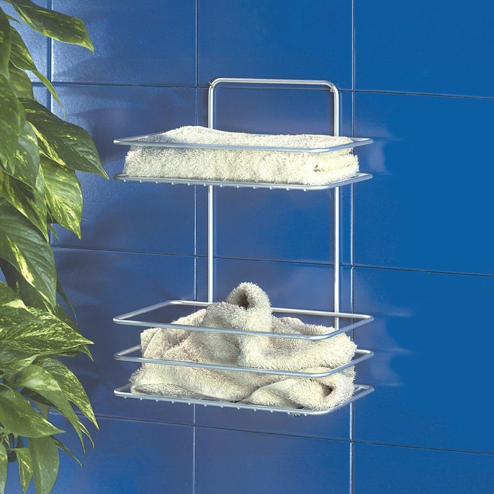 Metaltex "Reflex Towel Basket, Silver, 26 x 16 x 35 cm
