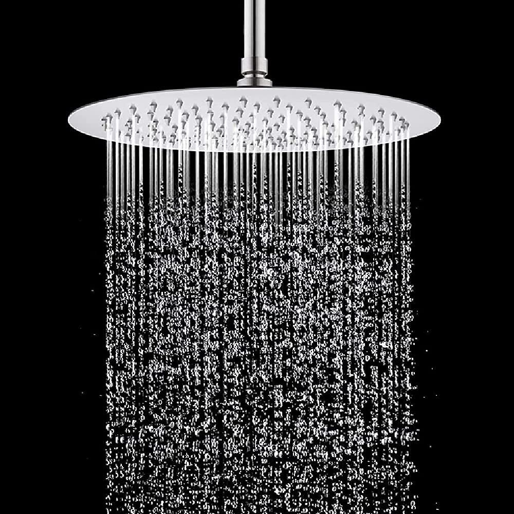 Alcachofa de ducha de lluvia de 40 cm, cabezal de ducha de lluvia redondo de 16 pulgadas, de acero inoxidable, autolimpiable, cabezal de ducha cuadrado, cromado
