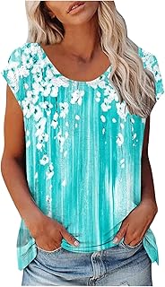 Womens Plus Size Summer Tops Casual Loose Tee Ladies Lovely Short Sleeve T-Shirt Plus Size Round Neck Tunic Plus Size Round Neck Fashion Top Business Office Top Blouse for Summer