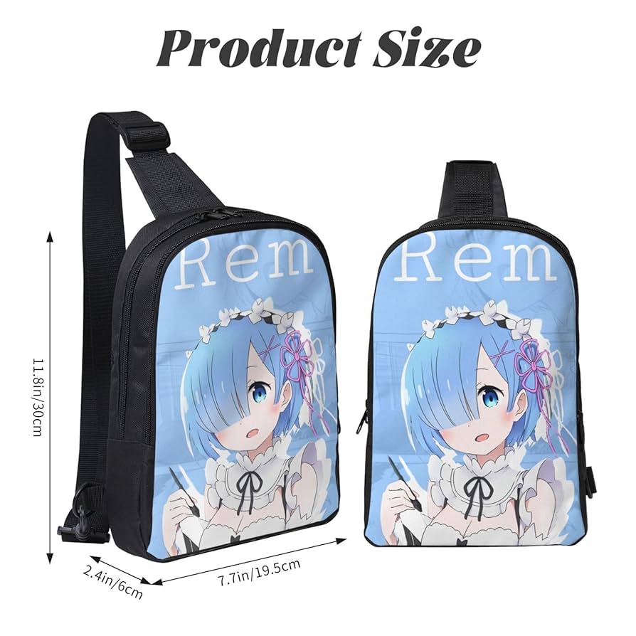 Re:ゼロから始める異世界生活 レム プレミアムボディバッグ レトロアニメ☆Reゼロから始める異世界生活☆ボディバッグ☆レム