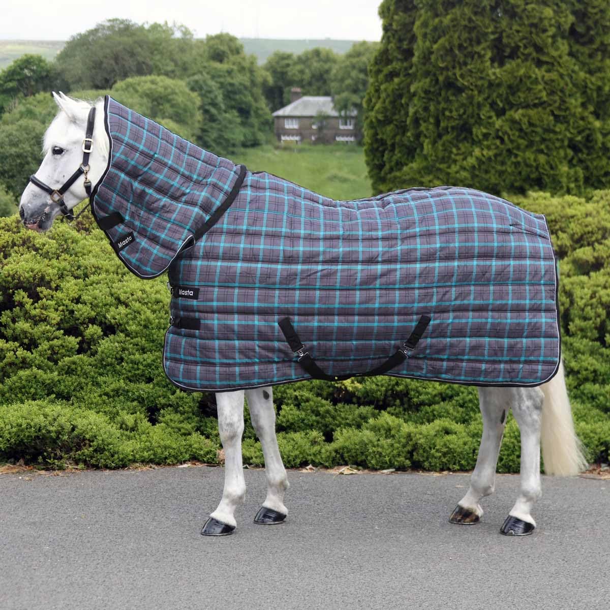 Snugmasta Heavyweight Stable Rug with Combo Neck – 350g Insulation, 300D Breathable Fabric, Anti-Rub Lining, Twin Buckle Fastenings – Dark Grey - 6'6