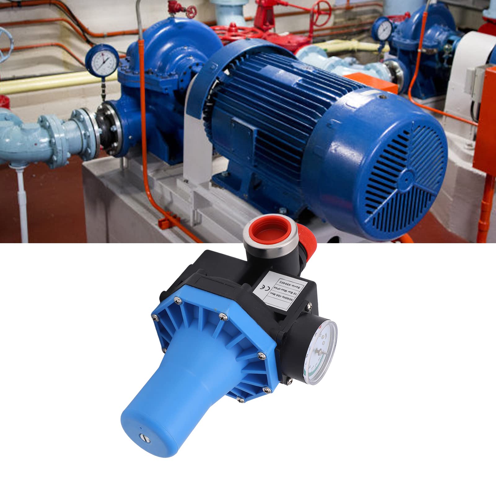 Jeffergarden Controlador Automático de Presión de Bomba de Agua, Interruptor de Control para Bomba de Agua 10 Bar con Válvula de Retención Unidireccional, for Sistemas de Suministro de (220V-240V)