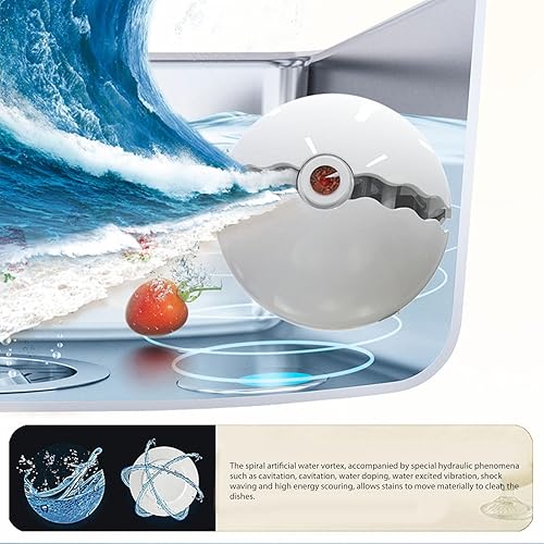 Miniatura 4 de Lavavajillas compactas, mini lavadora ultrasónica de turbina, lavadora portátil con ventosas para el hogar, viajes, habitación universitaria, casa