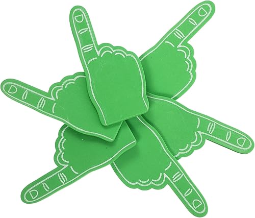 Operitacx 12 piezas pequeñas de espuma con pompones, porristas y dedos, accesorios para fotos, recuerdos de fiesta deportiva para fiestas, eventos