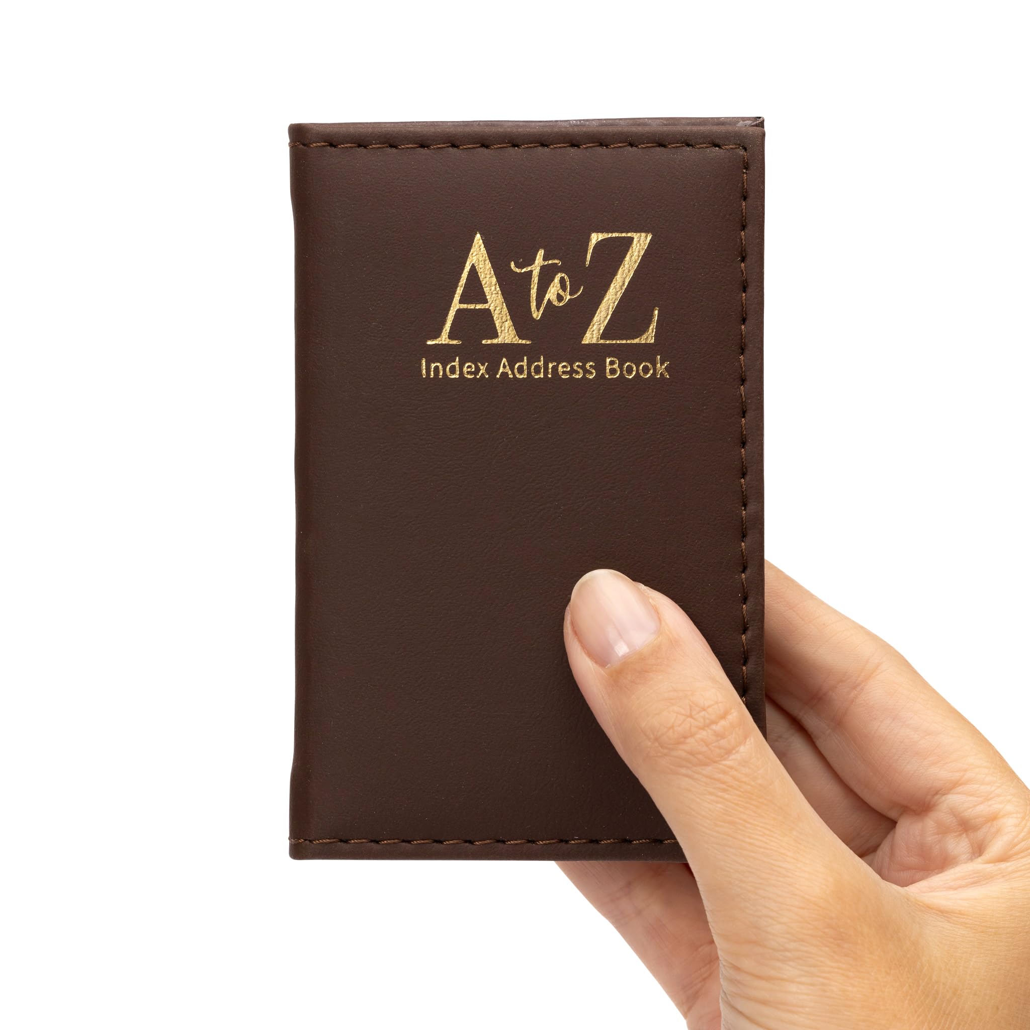 Evelay Carnet d'adresses similicuir exécutive rembourrée A-Z Marron