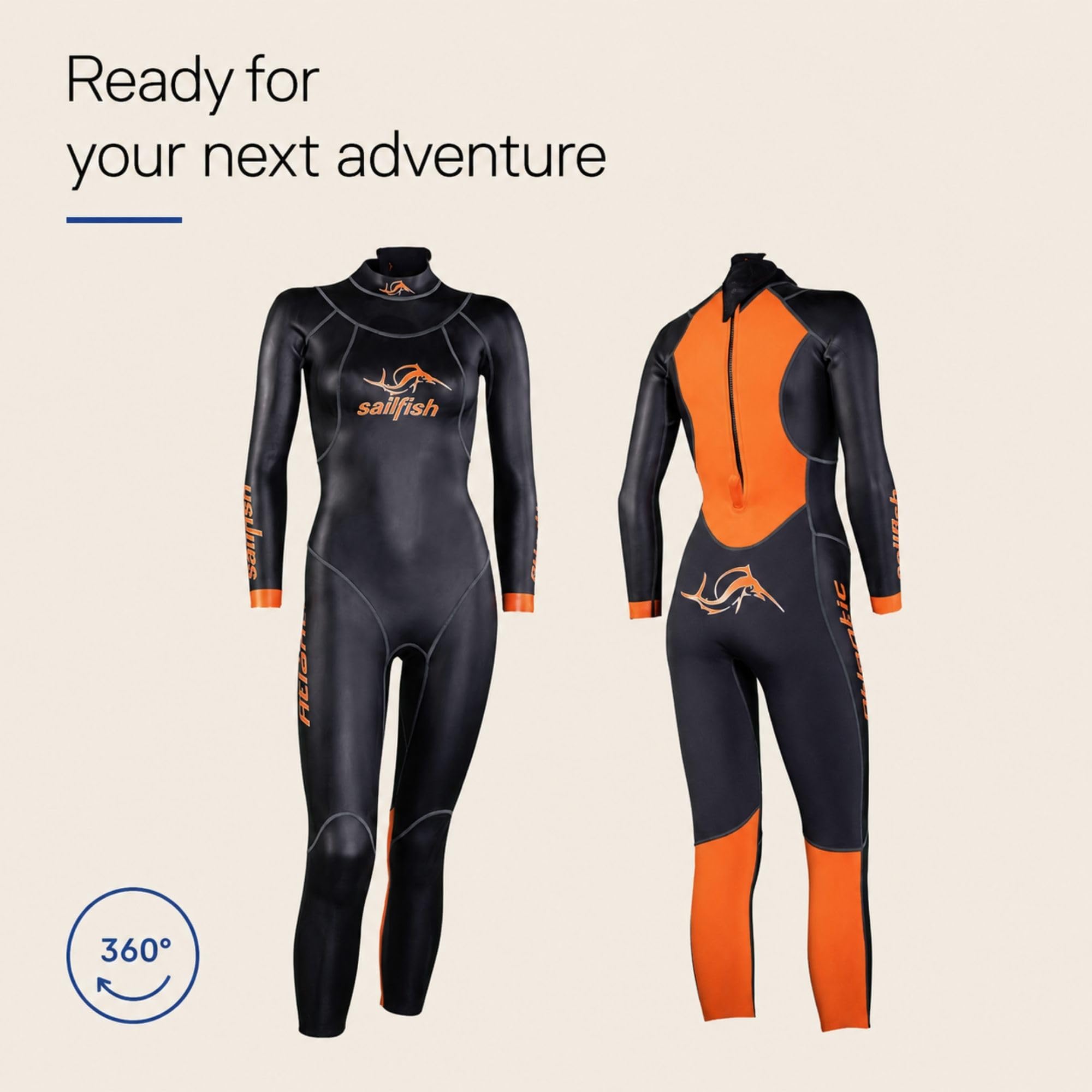 sailfish® Neoprenanzug Damen Atlantic 2 | Wetsuit mit hydrodynamischer Passform & Auftrieb | Triathlonanzug für Einsteigerinnen & Freiwasser-Schwimmerinnen | Wärmeisolierend & komfortabel