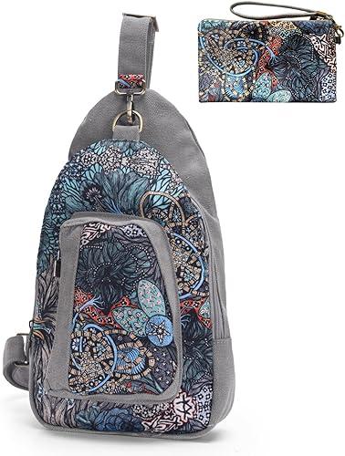 Black Butterfly Bolsa de pecho prémium para mujer, bandolera pequeña, mochila de pecho para moda y ligera