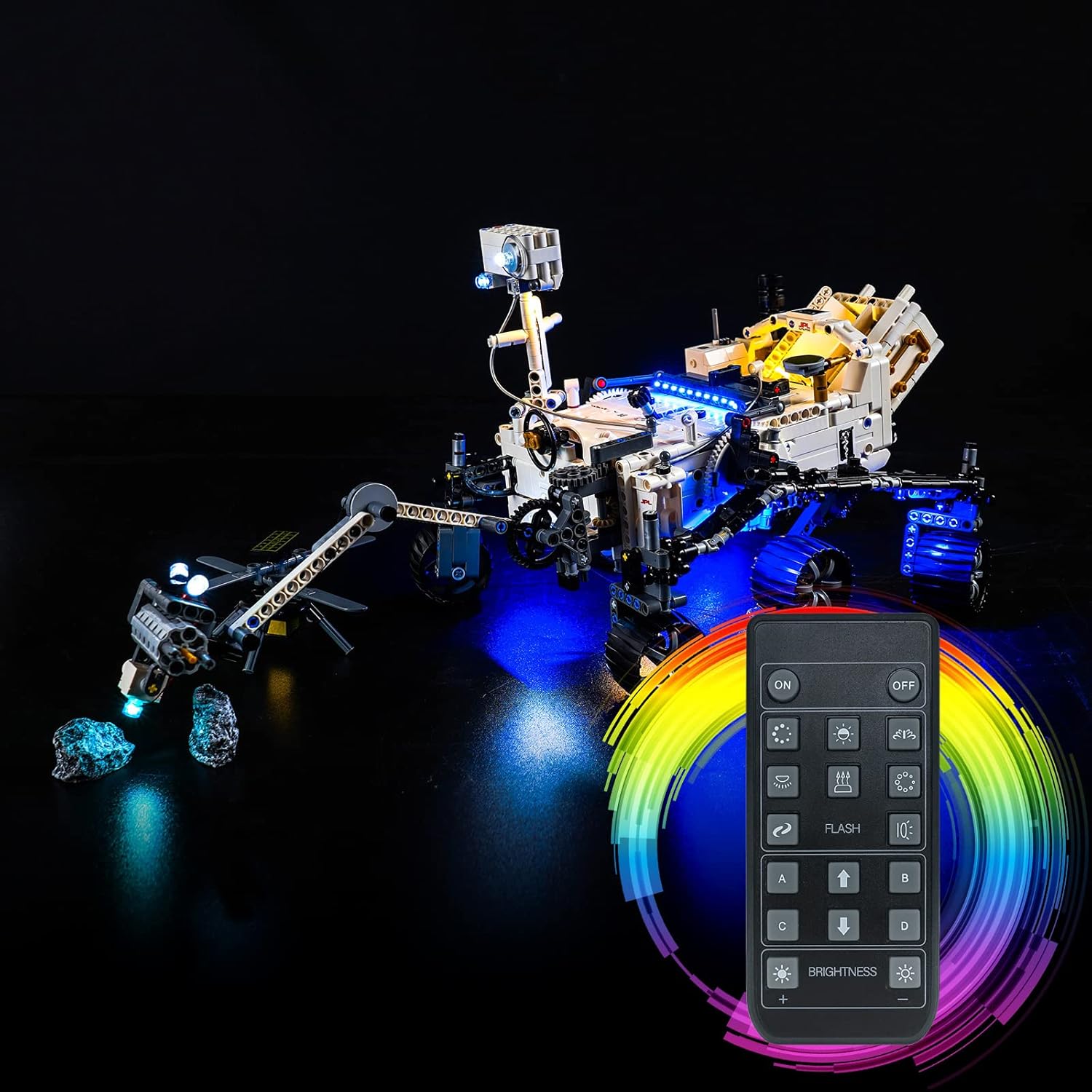 BrickBling LED Lights for Lego Technic Planet Earth and Moon in Orbit, Creative Light Kit Compatible with Lego 42179 Solar System Space (Lights Only, No Model)