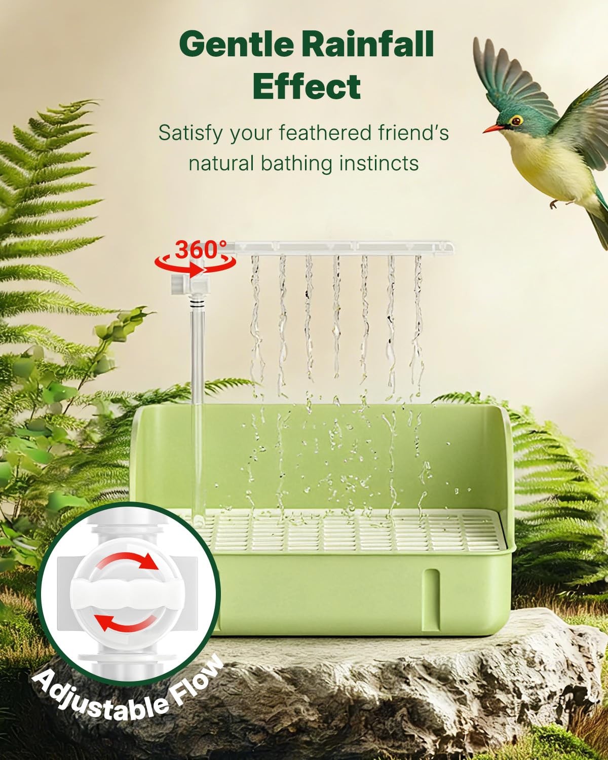 Pawfly Automatic Bird Bath for Cage, Bird Bath with Pump, Filter Sponges & Splash Guard Liner, Large Bird Shower with Running Water, Indoor Parrot Bath for Pet Birds, Bird Cage Accessories - image 6