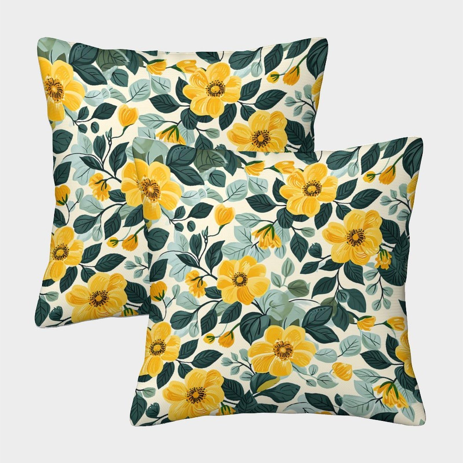 QFVANSIYO Vivid 3D Printed Floral Microfiber Pillowcase Bedroom Decor Flower Pillow Cover Soft for Adults Teens 50x50cm