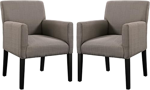 Miniatura 1 de Modway Chloe - Silla decorativa de tela tapizada moderna estilo casa de campo, color gris, juego de 2