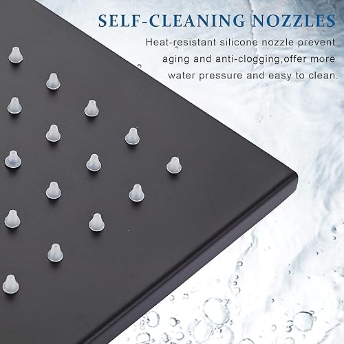 Miniatura 5 de NeierThodore Cabezal de ducha LED cuadrado de 16 pulgadas con bola giratoria, bronce aceitado