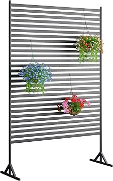 Metal Outdoor Privacy Screen Freestanding 72" H48" W, Decorative Privacy Fence for Balcony Patio Lawn Garden, Privacy Fence Privacy with Rustproof PE-Coating 47 * 72inch/4 * 6FT