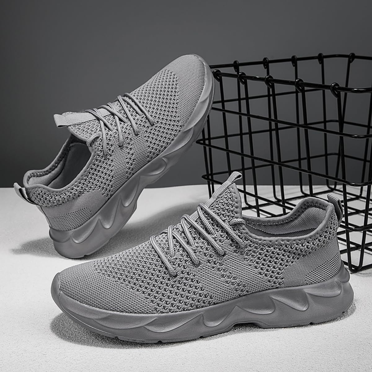 GLYGML Womens Tennis Shoes Slip On Walking Sneakers Running Shoe for Women Lightweight Athletic Sports Jogging Gym Workout Breathable Light_Gray US 8 - Image 2